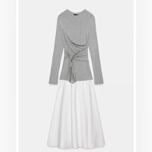Zara Gray Tie Front Dress